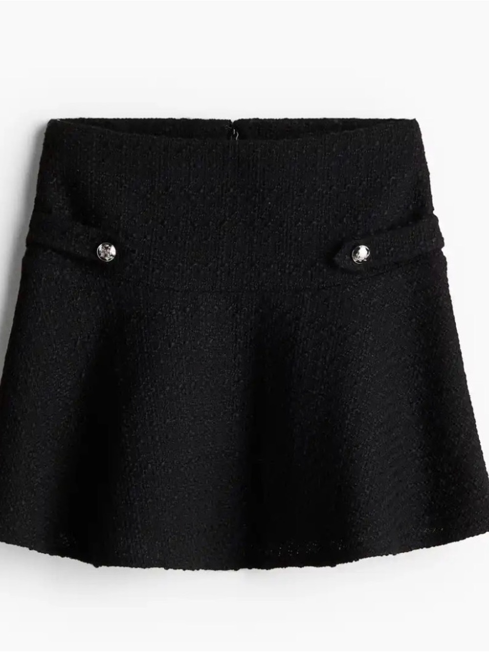 black H&M bouclé skirt size 4 EUC